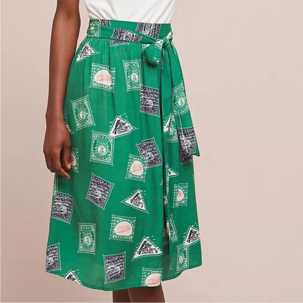 Anthropologie x Porridge Getaway Postage Stamp Skirt